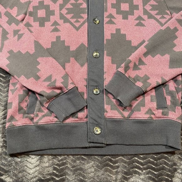 Arizona Jean Co. Pink & Brown Aztec Cardigan Sweater Buttons Mens size Medium - Picture 3 of 9